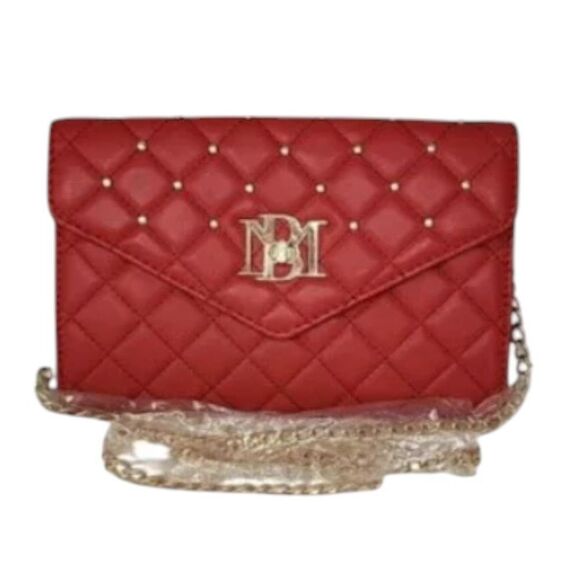 Badgley Mischka Handbags - Badgley Mischka Diamond Quilted Envelope Crossbody Red